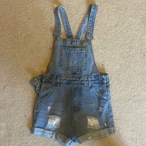 Light wash overalls